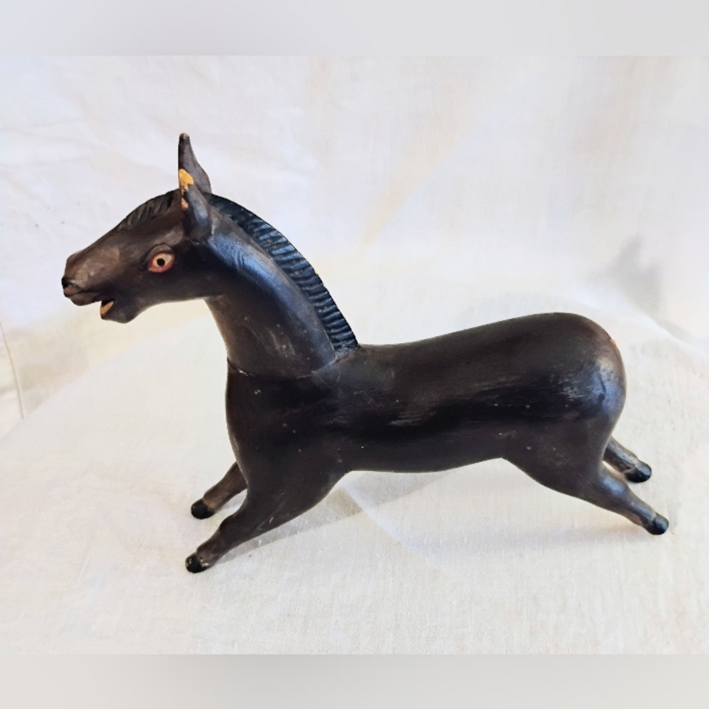 Artistic Black Horse Sculpture